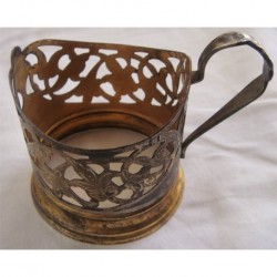 Russian 875 Silver Niello Tea Glass Holder obj_185