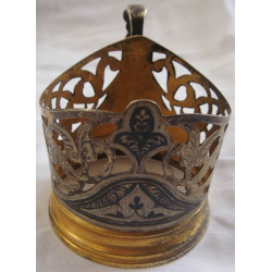 875 Damgalı Rus Savatlı Gümüş Cam Bardak Altlığı_185