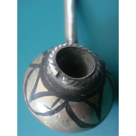 silver niello pipe_91