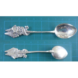 800K tree and house silver  tea spoon_52