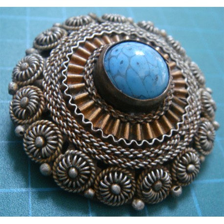 Turquoise Stone Hand Made Brooch_215