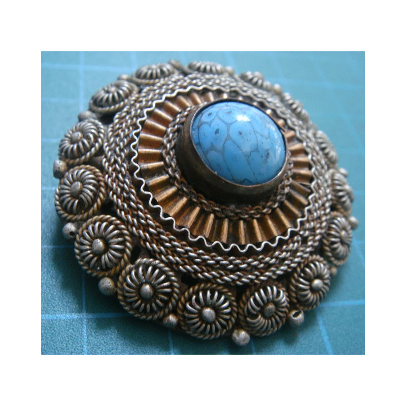 Turquoise Stone Hand Made Brooch_215