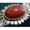 Hand Made Coral Stone Brooch_221