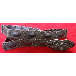 Ottoman Tugra Figured Silver Niello belt_15