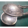 6 ea Ottoman Coin Tea Spoon, Lemon Fork and Sugar Tongue_220