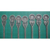 6 ea Ottoman Coin Tea Spoon, Lemon Fork and Sugar Tongue_220