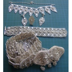 Fligree Belt, Necklace, Bracelet, Earring and Ring Set_74
