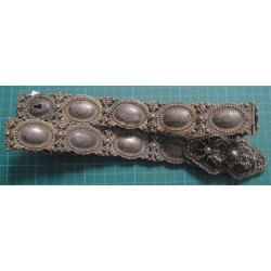 Ottoman Tugra Figured Silver Niello belt_15