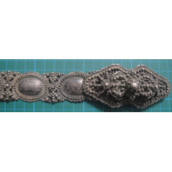 Ottoman Tugra Figured Silver Niello belt_15