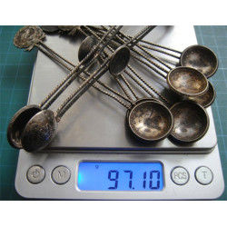 6 ea Ottoman Coin  Tea Spoon and Sugar Tong_10