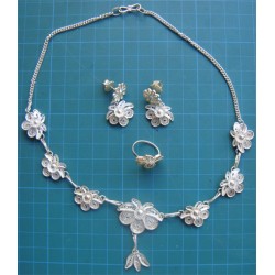 Fligree Necklace, Earring and Ring Set_259