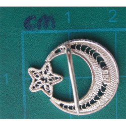 Türk Bayraklı Telkari Gümüş İğne_554