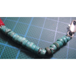 Turquoise and coral stone Necklace_265