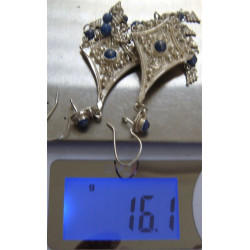 Mavi Taşlı Gümüş Küpe_41