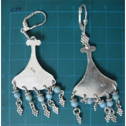 Mavi Taşlı Gümüş Küpe 42