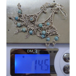 Mavi Taşlı Gümüş Küpe 42