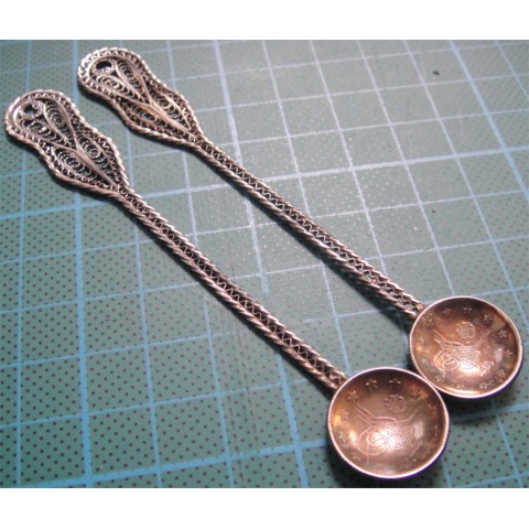 2 ea Ottoman Coin fligree Tea Spoon_238