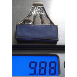 Mavi Akik Gümüş Kolye Ucu