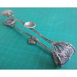 Ottoman Coin Sugar Tong and 6 ea Tea Spoon_246