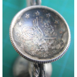 Ottoman Coin Sugar Tong and 6 ea Tea Spoon_246