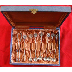 6 ea Ottoman Coin Tea Spoon, Sugar Tong and Lemon Fork71