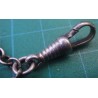 SILVER ENGLISH POCKET WATCH CHAIN WITH FOB _37