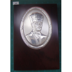 Kalpaklı Atatürk Gümüş Plaket_583