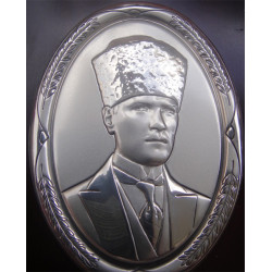 Kalpaklı Atatürk Gümüş Plaket_583