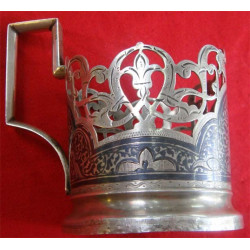 875 Damgalı Rus Savatlı Gümüş Cam Bardak Altlığı_37