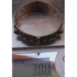 Güverse İşçilikli Hematit Taşlı Gümüş Bileklik_451