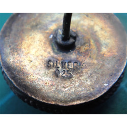 Oltu Taşlı Gümüş Küpe ve Kolye Ucu_276