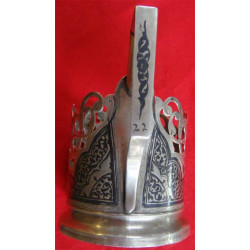 875 Damgalı Rus Savatlı Gümüş Cam Bardak Altlığı_37