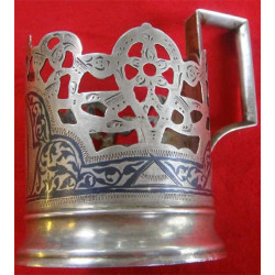 875 Damgalı Rus Savatlı Gümüş Cam Bardak Altlığı_38