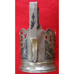 875 Damgalı Rus Savatlı Gümüş Cam Bardak Altlığı_38