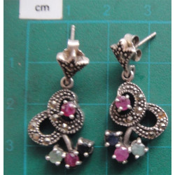 Doğal Taşlı Gümüş Küpe_286