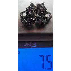 Doğal Taşlı Gümüş Küpe_286