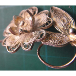 Çiçek Formunda Telkari Gümüş Broş