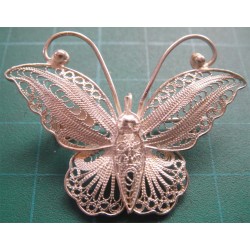 Kelebek Formunda Telkari Gümüş Broş