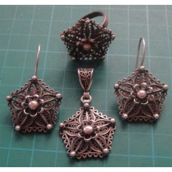 Silver Earring, pendant and ring set_293