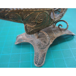 Telkari İşçilikli Altın Suyuna Batmış Gümüş Gemi_597