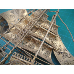 Telkari İşçilikli Altın Suyuna Batmış Gümüş Gemi_597