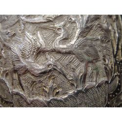 İran İşi Bir Çift Gümüş Vazo_44