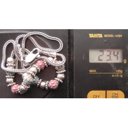 Doğal Taşlı Tilki Kuyruk Zincirli Gümüş Kolye_322