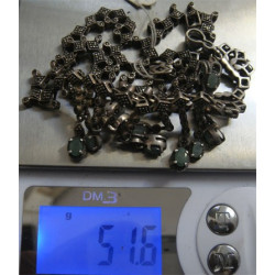 Markazit ve Yakut Taşlı Gümüş Kolye_101