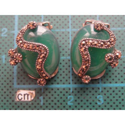 Markazit Taşlı Gümüş Küpe_313