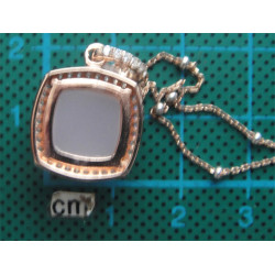 Pembe taşlı Gümüş Kolye Ucu_1449