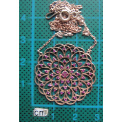 Pembe Zirkon taşlı Gümüş Kolye Ucu_1451