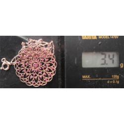 Pembe Zirkon taşlı Gümüş Kolye Ucu_1451