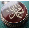 Allah ve Muhammed yazılı Akik Taşlı Gümüş Kolye Ucu_1459