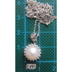 İncili Gümüş Kolye Ucu_1469